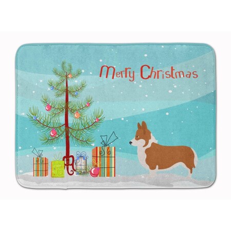 Carolines Treasures Pembroke Welsh Corgi Christmas Machine Washable Memory Foam Mat BB8482RUG